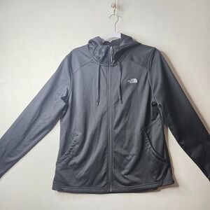 The North Face Tech Mezzaluna Hoodie Womens Extra Large Black Fleece Full Zip